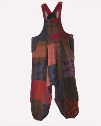Patch Stonewashed Cotton Dungaree