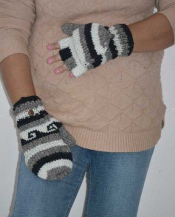 Natural Hand Knit Woolen Gloves