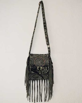 Mini Stonewashed Fringe Bag