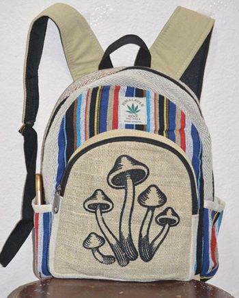 Mushroom Print Hemp Backpack