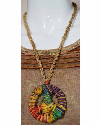 Hemp Peace Sign Necklace