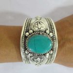 Hand Carved White Metal Bracelet