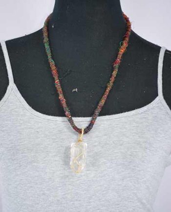 Recycled Silk Natural Stone Necklace