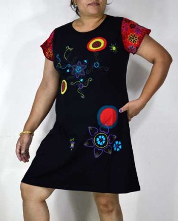 Printed Sleeve Cotton Dress