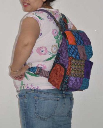Many Patches Cotton Backpack