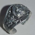 Hand Carved Metal Buddha Bracelet