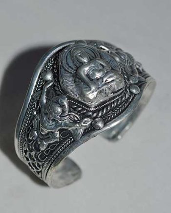 Hand Carved Metal Buddha Bracelet