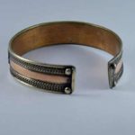 OM-Mane-Tibetan-Bangle,-Three-Metal-Bangle