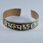 OM-Mane-Tibetan-Bangle,-Three-Metal-Bangle