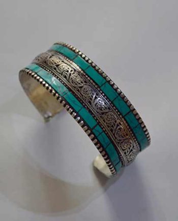 Nepalese White Metal Bracelet 1