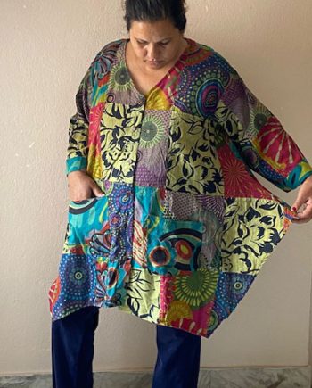 Patchwork Cotton Loose Tops
