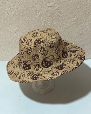 Mushoom Print Jute Hat