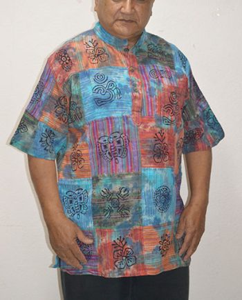 Tie Dyed Patchwork Cotton Shirts
