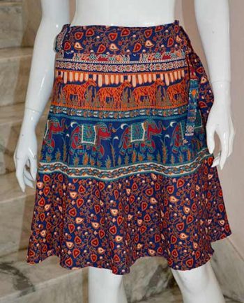 Short Cotton Wrap Skirt
