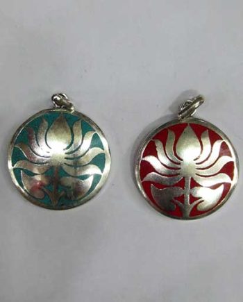 White Metal Lotus Pendent