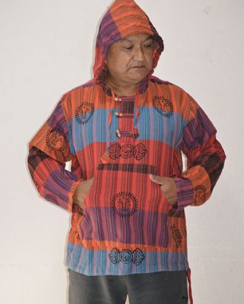 Block Print Cotton Hoodie