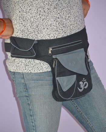 OM Embroidery Cotton Belt Bags