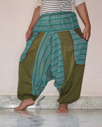Two Fabric Patch Cotton Trouser