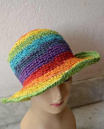 Handmade Rainbow Hemp Hats