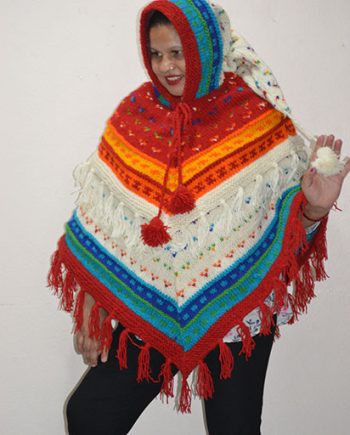 Woolen Pointed Hooded Poncho