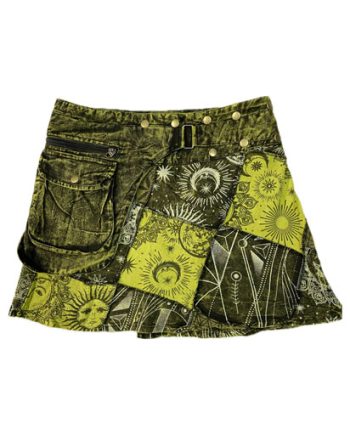 Money Belt Patchwork Cotton Skirts