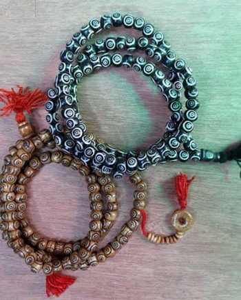 Buddha Eyes Mantra Bone Mala