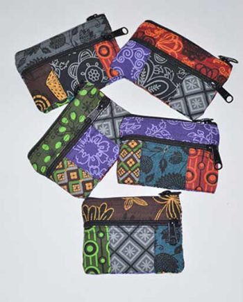 Cotton Patchwork Credit Card Purse