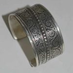 Filigree White Metal Bangle