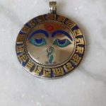 Handcarved Buddha Eyes Metal Pendent