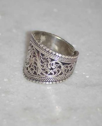 Filigree White Metal Tibetan Rings