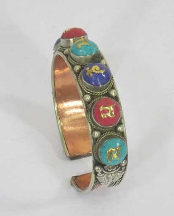 OM Mane Three Metal Bangle