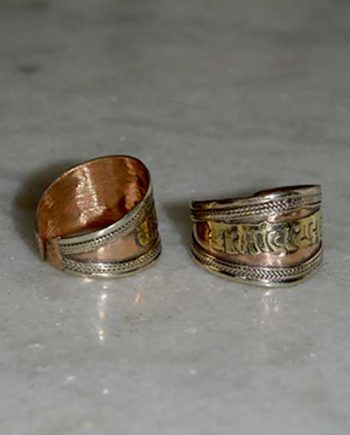 OM Mane Three Metal Tibetan Rings