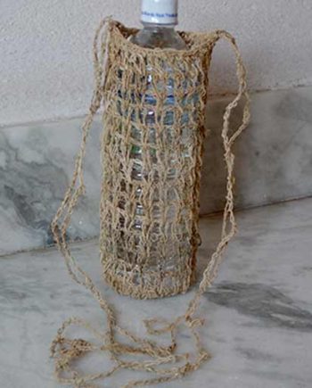 Handmade Crochet Hemp Bottle Bags