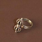 Tibetan Dorje White Metal Rings