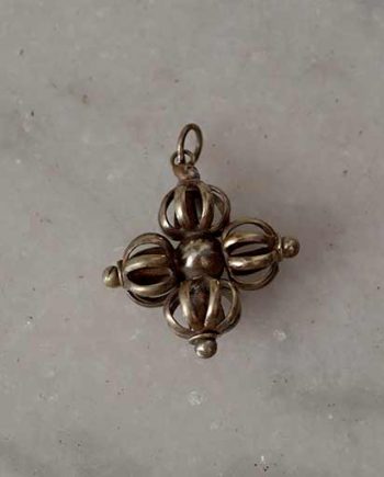 Double Dorje White Metal Pendent