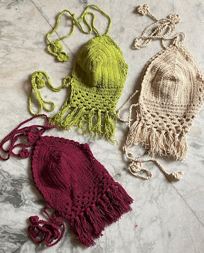 Crochet Cotton Bra Tops, Bohemian Clothes