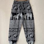 Elephant Print Rayon Trousers