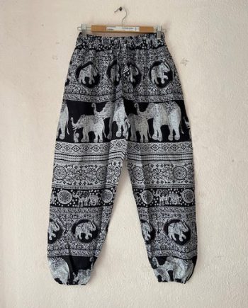 Elephant Print Rayon Trousers