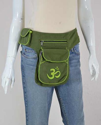 OM Embroidery Cotton Belt Bags