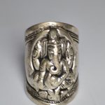 White Metal Ganesh Rings