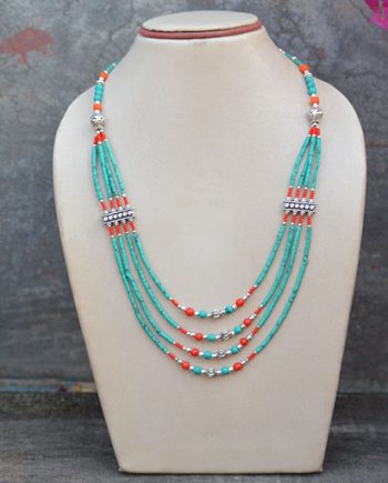 Four Line Stone Necklace