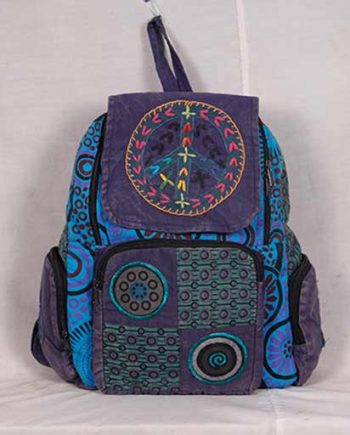 Stonewashed Patch Cotton Backpack