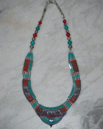 Ethnic Nepalese White Metal Necklace