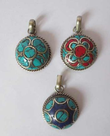 Nepalese Hand Carved Metal Pendents