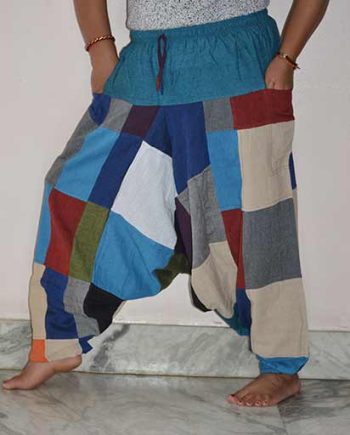 Multicolor Patch Aladdin Cotton Trousers