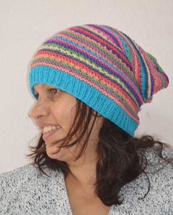 Multicolor Crochet Slouchy Beanie