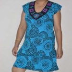 Neck Embroidery Cotton Dresses