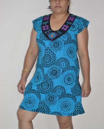 Neck Embroidery Cotton Dresses
