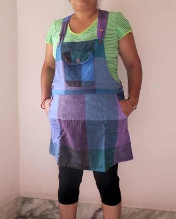 Cotton Stonewashed Short Dresses