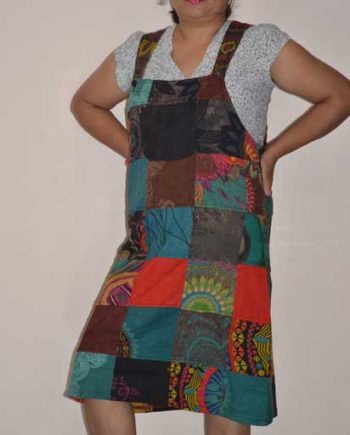 Patchwork Cotton Overall Dress